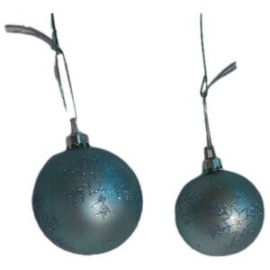 Blue Snowflake Plastic Ball Ornaments Christmas Tree Decorations 2pcs